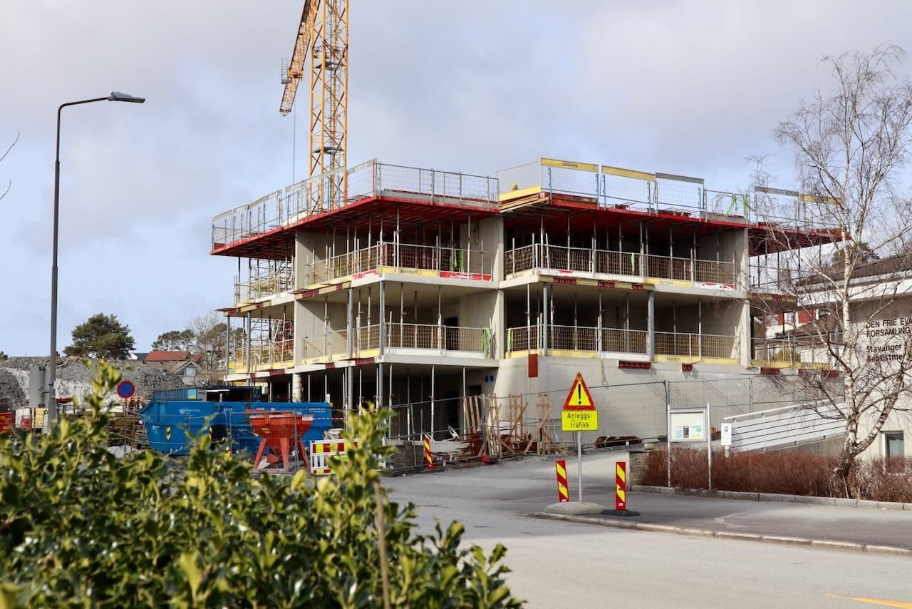 Leilighetsbygget i Botanika på Kristianslyst i Stavanger oppføres nå.